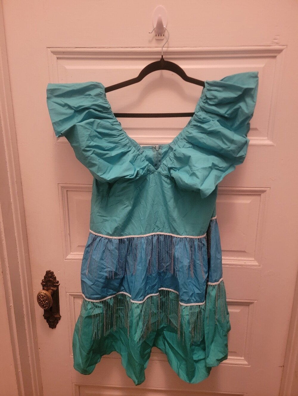 Teal Tiered Ruffle Sundress Medium